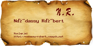 Nádassy Róbert névjegykártya